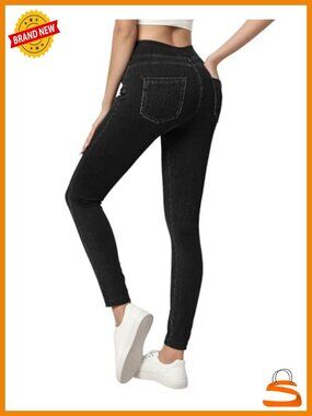 Jeggings with Pockets Tummy Control High Waisted Skinny Pull On Jeans Leggings